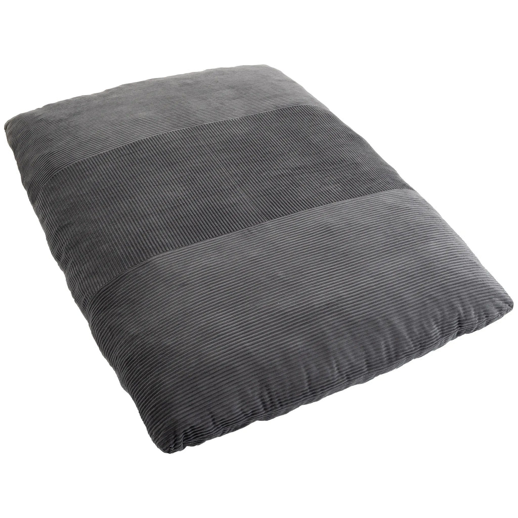 2-in-1 grindų fotelis, sulankstoma sofa-lova iš kordo audinio, tamsiai pilka