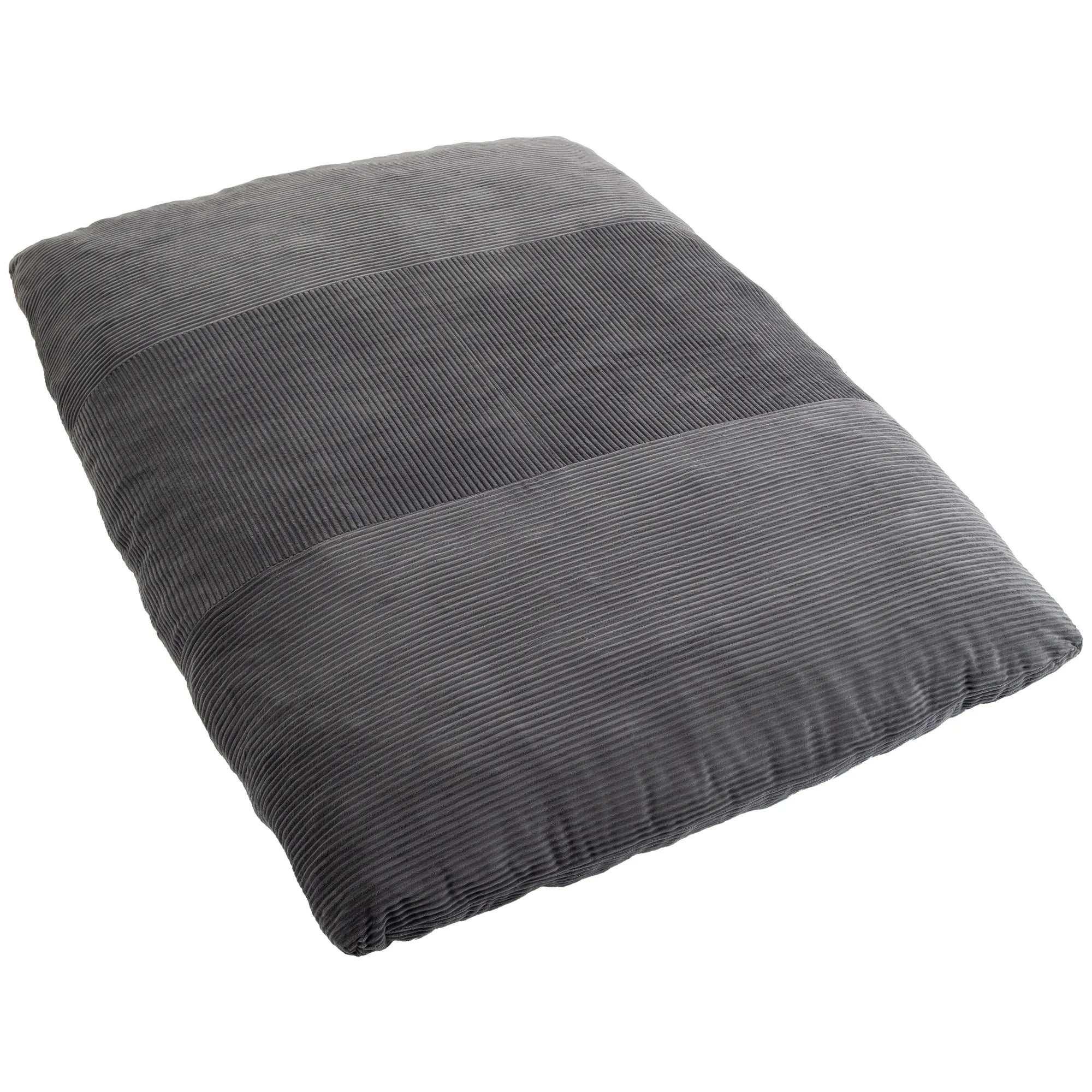 2-in-1 grindų fotelis, sulankstoma sofa-lova iš kordo audinio, tamsiai pilka