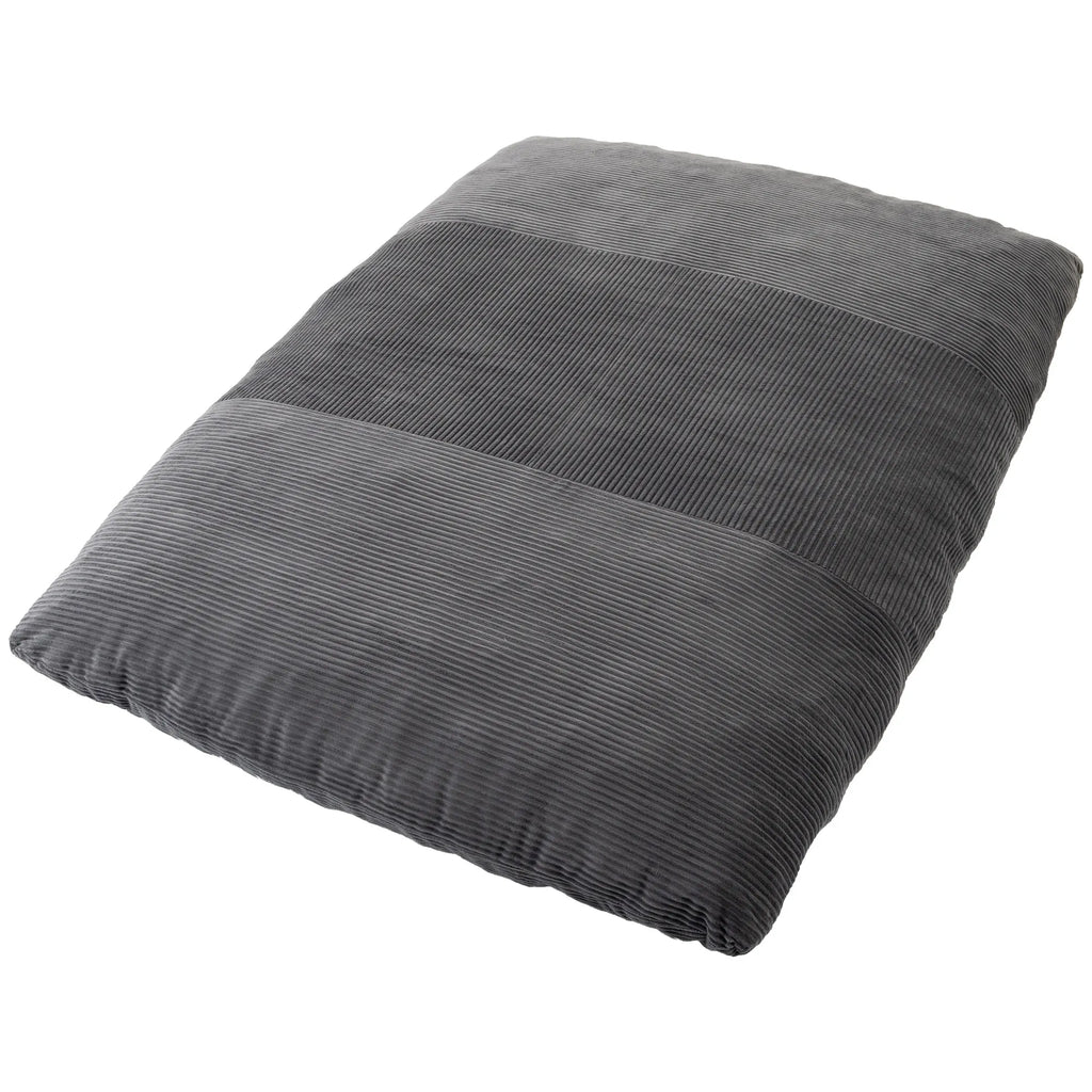 2-in-1 grindų fotelis, sulankstoma sofa-lova iš kordo audinio, tamsiai pilka