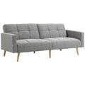 2 in 1 miegamasis sofos 205 x 88 cm Sofa su lovos funkcija, sofa su sėdimojo pagalvėle, lino išvaizda Pilka
