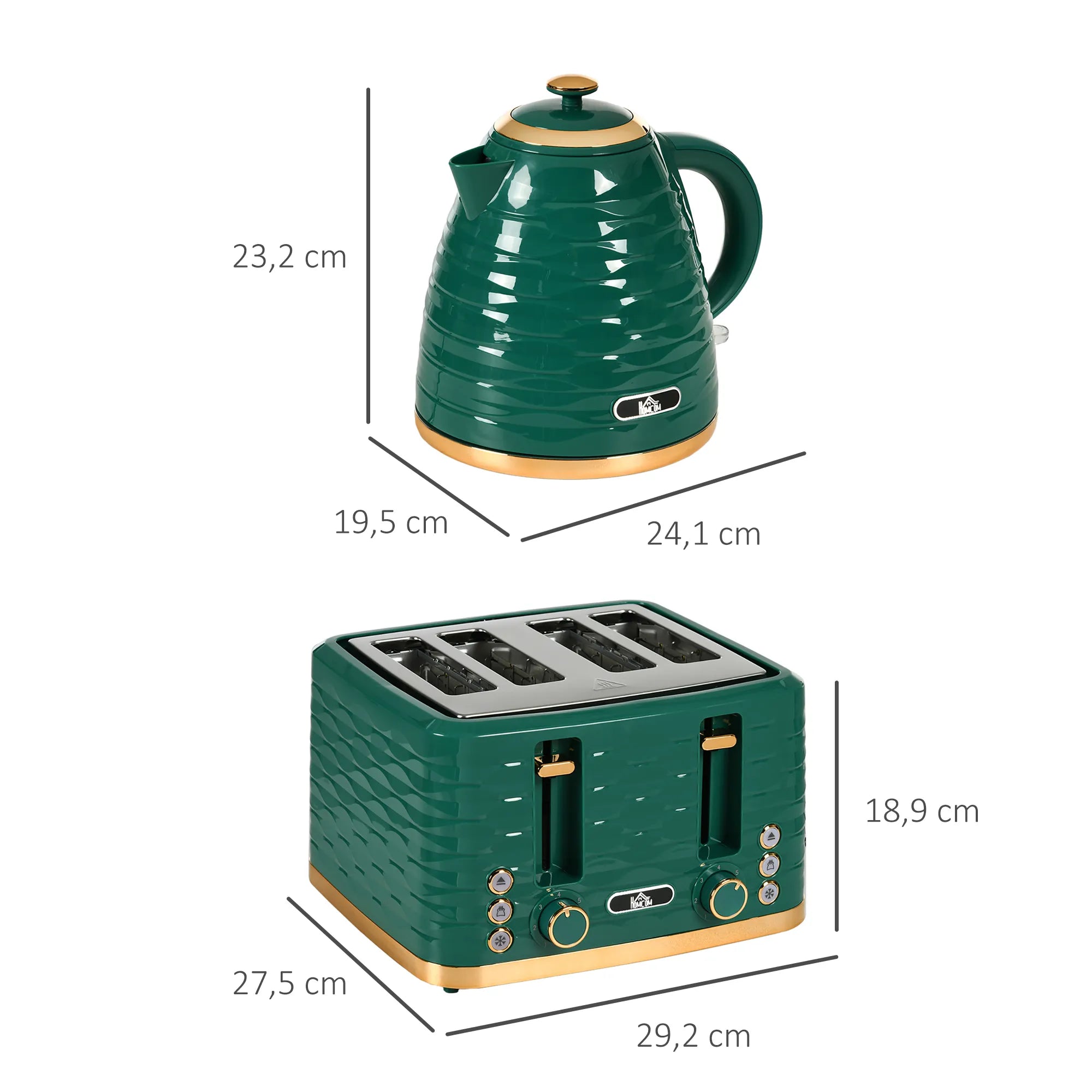 2-in-1 skrudintuvo ir virdulio komplektas, 7 skrudinimo lygiai, atšildymo ir pašildymo funkcijos, žalias