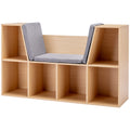 2-in-1 vaikų lentynos lentynos + suoliukas su pagalvėlėmis 103 cm × 30 cm × 62 cm Balta + Pilka