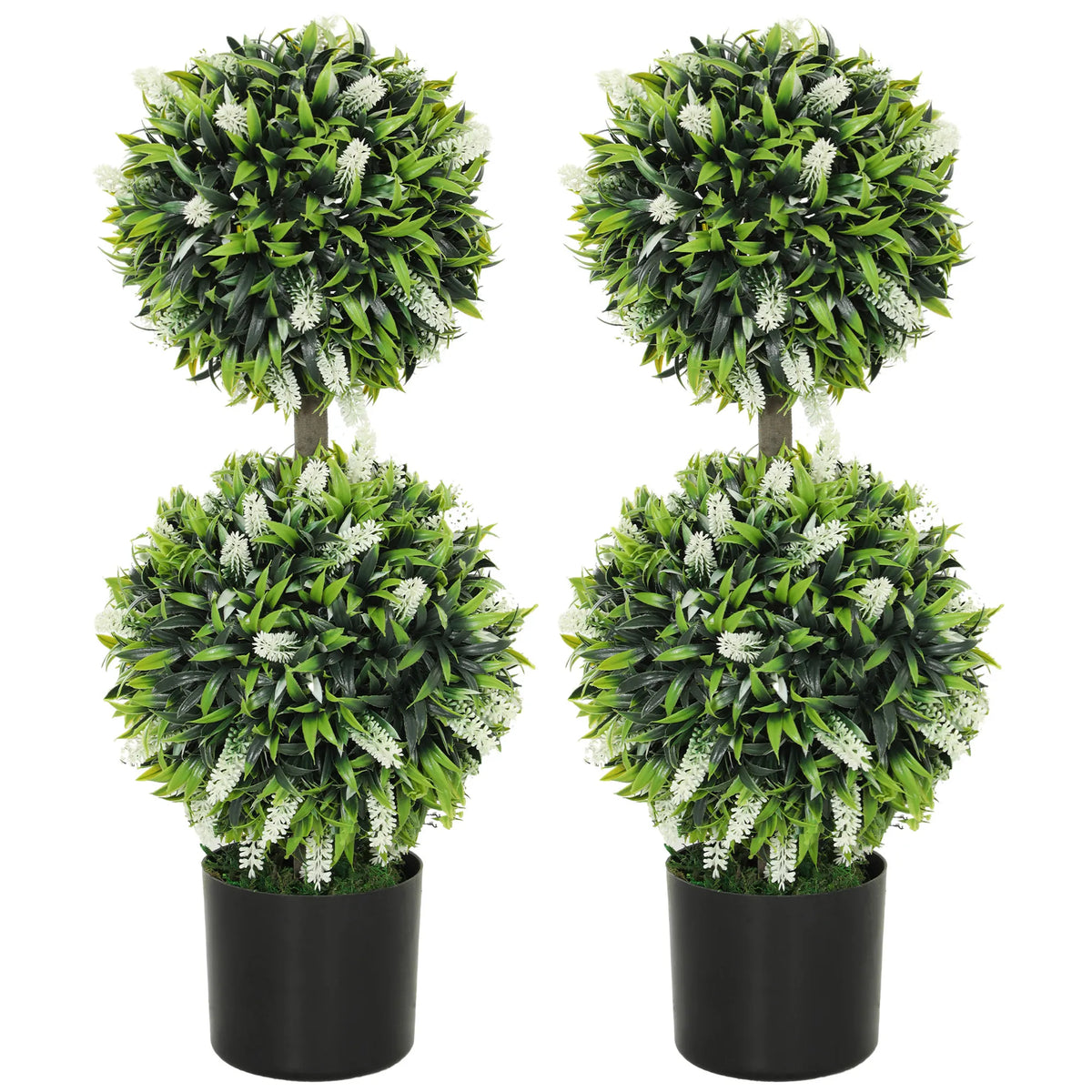 2 vnt. dirbtinių augalų rinkinys, UV spinduliams atsparus dirbtinis augalas vazonėlyje, 70 cm kambarinis augalas, skirtas kambariui, sodui