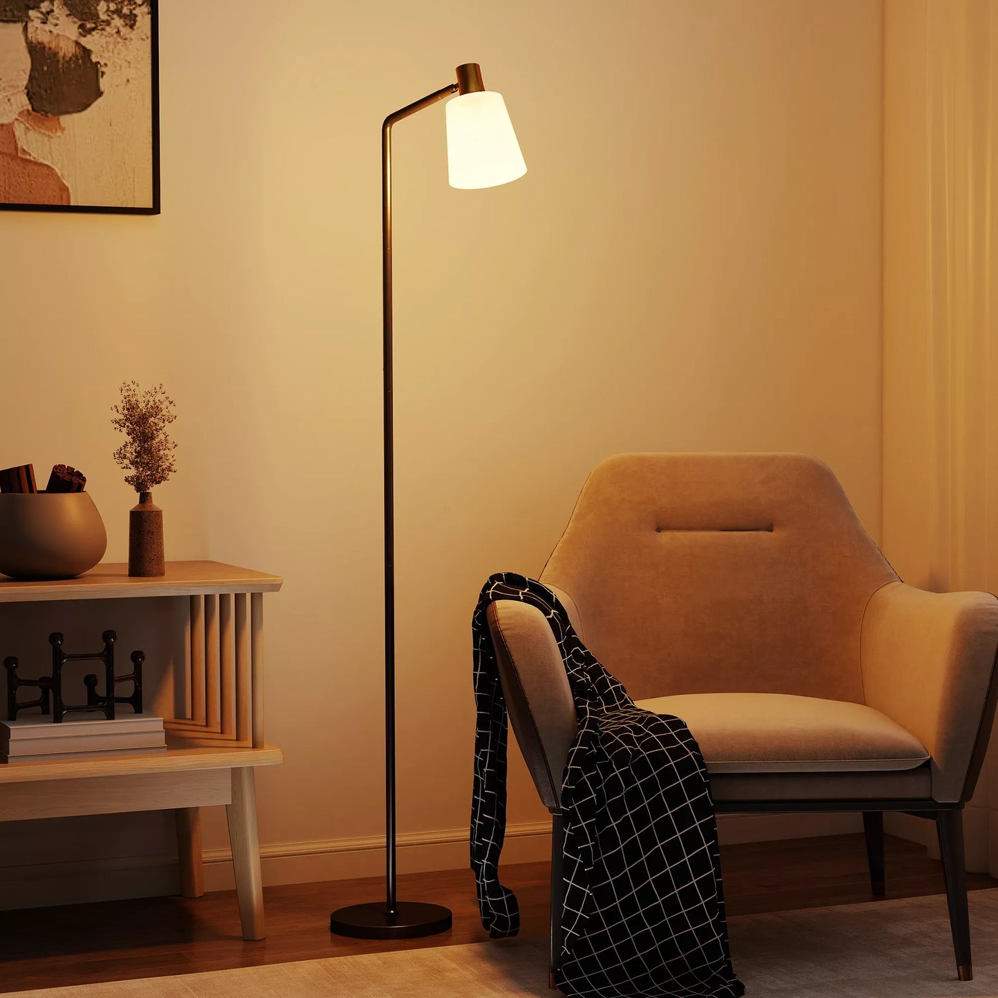 LED stovas Svetainės stovas su 350° pasukama galvute Stovas su 3000K/4000K/6500K spalvų temperatūra Juodas