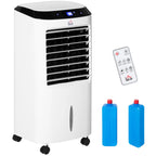 10L 4 in 1 mobilus oro kondicionierius su oro drėkinimu, vandens aušinimu, oro aušintuvu, 8 val. laikmačiu, nuotolinio valdymo pultu, naudojimo plotas 20 m², 60 W, ABS, balta + juoda, 38,2 x 31,6 x 76 cm