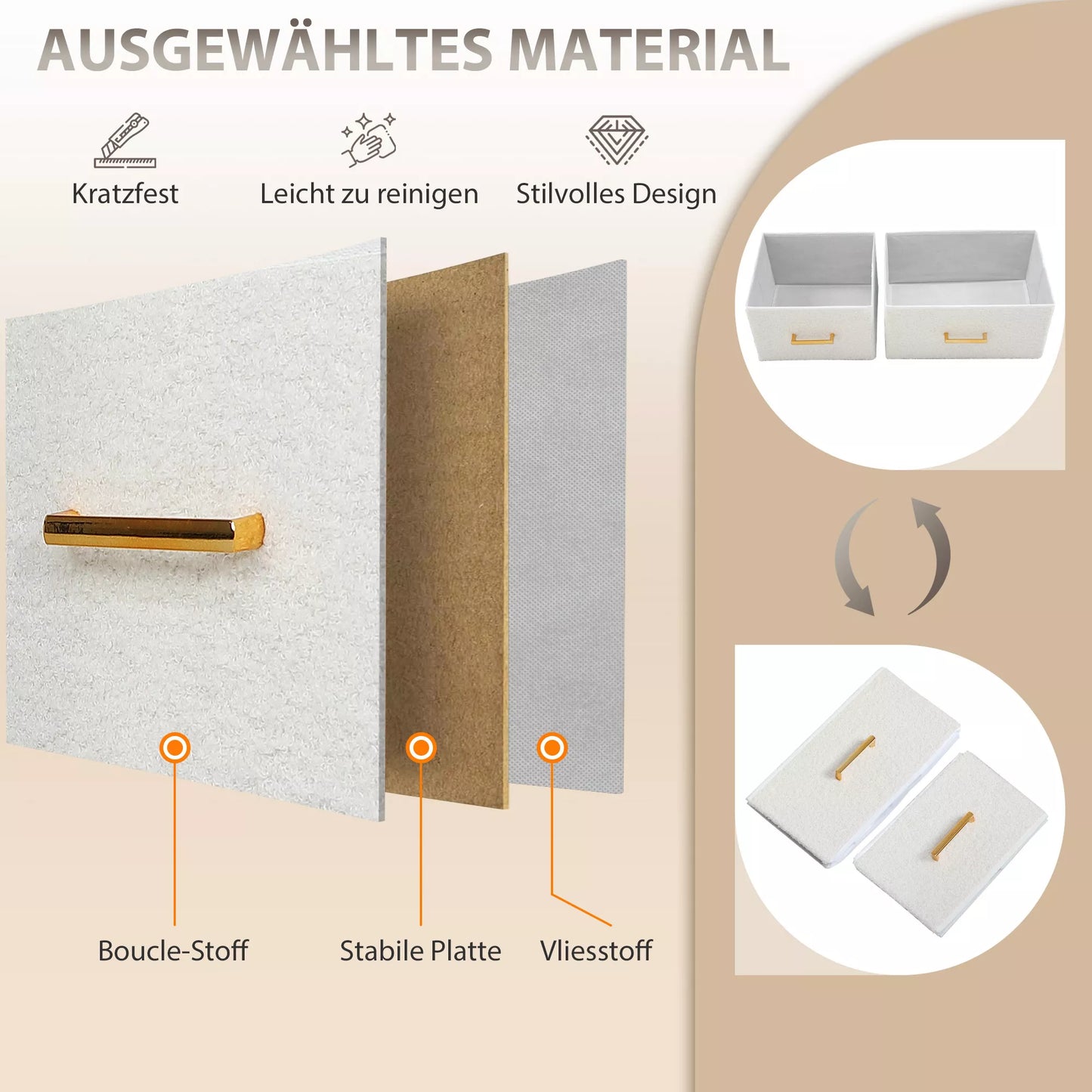 Komoda, sandėliavimo spintelė su 8 audinio stalčiais, elektros lizdų juosta, plieninis rėmas, stalčių spintelė prieškambariui, miegamajam, svetainei ir biurui, kreminės baltos spalvos