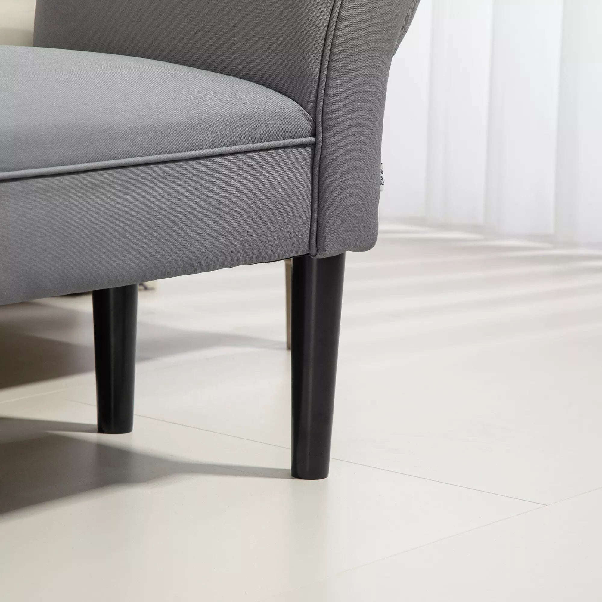 Sėdimoji sofa, lovos sofa, tvirta konstrukcija, minkšta apmušalai, 102x36x51 cm, pilka