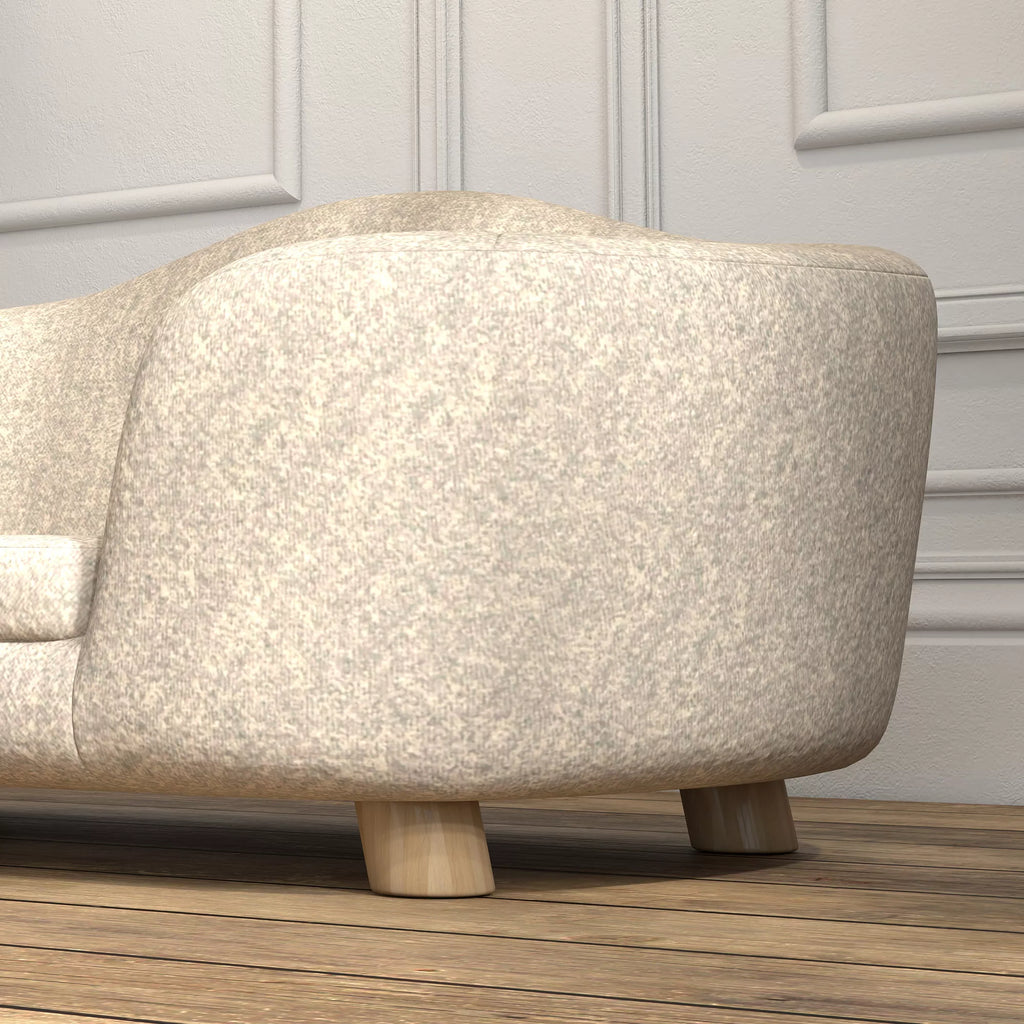 Naminių gyvūnų sofa Šunų kilimėlis Šunų lova Šunų sofa Šunų sofos Katės sofa su pagalvėmis Nugaros kišenė Pliušas Putų polistiras Pušies mediena Kreminė balta 70 x 47 x 30 cm