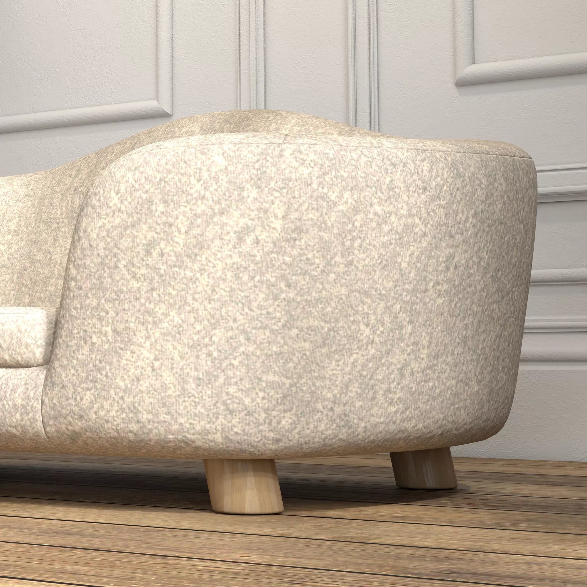 Naminių gyvūnų sofa Šunų kilimėlis Šunų lova Šunų sofa Šunų sofos Katės sofa su pagalvėmis Nugaros kišenė Pliušas Putų polistiras Pušies mediena Kreminė balta 70 x 47 x 30 cm