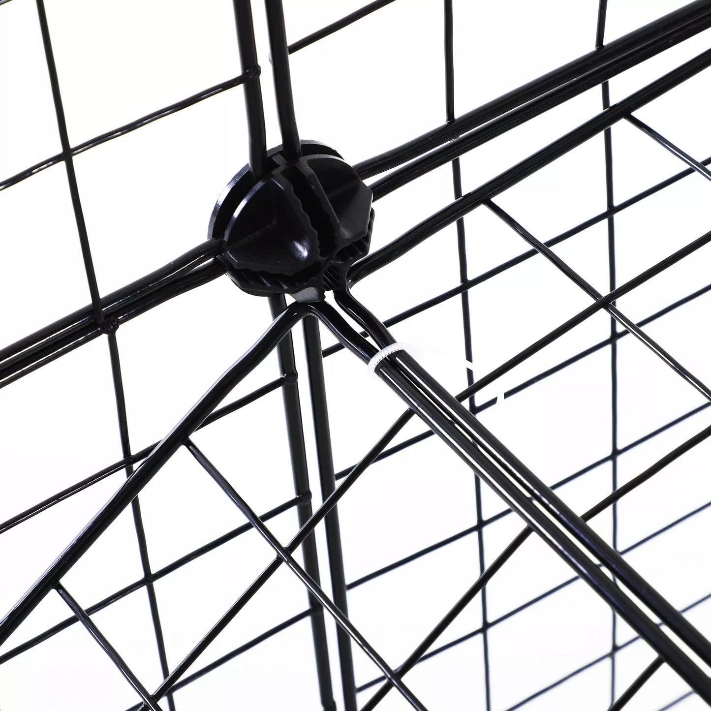 Laisvas aptvaras, voljeras, "pasidaryk pats" šuniukų voljeras, grotelinis aptvaras smulkiems gyvūnėliams iš metalinių grotelių, atitvaras smulkiems naminiams gyvūnėliams, vidinis voljeras 36 plokštės, juodas, 146 x 73 x 73 cm