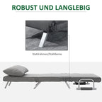 Fotelis-lova, sulankstomas, su reguliuojamu atlošu, šviesiai pilkas
