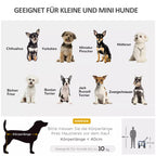 Vežimėlio informacinė grafika apie tinkamumą mažiems šunims