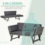 Sodo sofos 2-in-1 dizaino infografika su gulinčio žmogaus silueto piešiniu