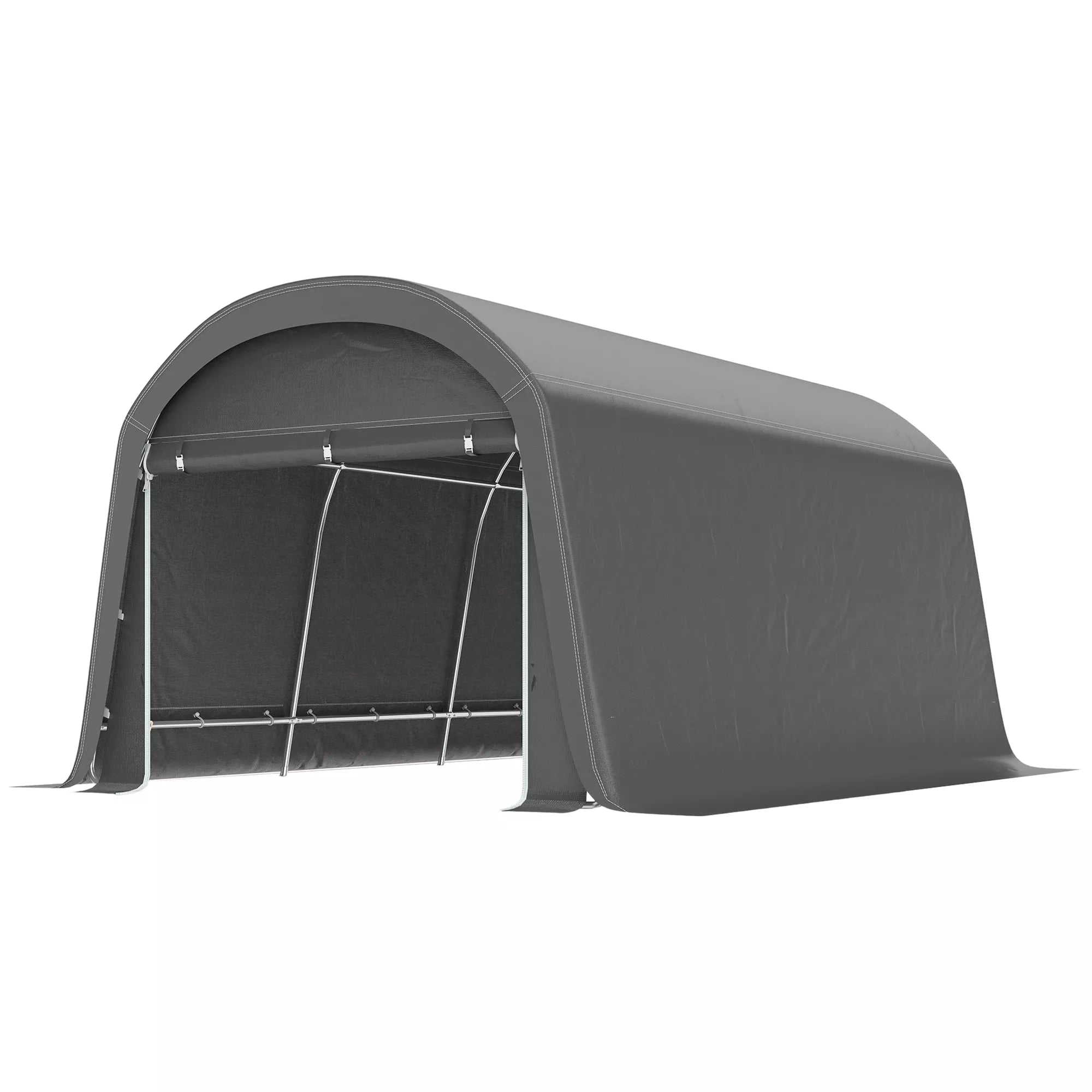 Palapinė-garažas sodo įrankiams ir technikai, 300x450x230 cm (tamsiai pilka)
