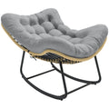 Supamas lauko fotelis iš poliratano su pagalve pilkas 87x110x70 cm