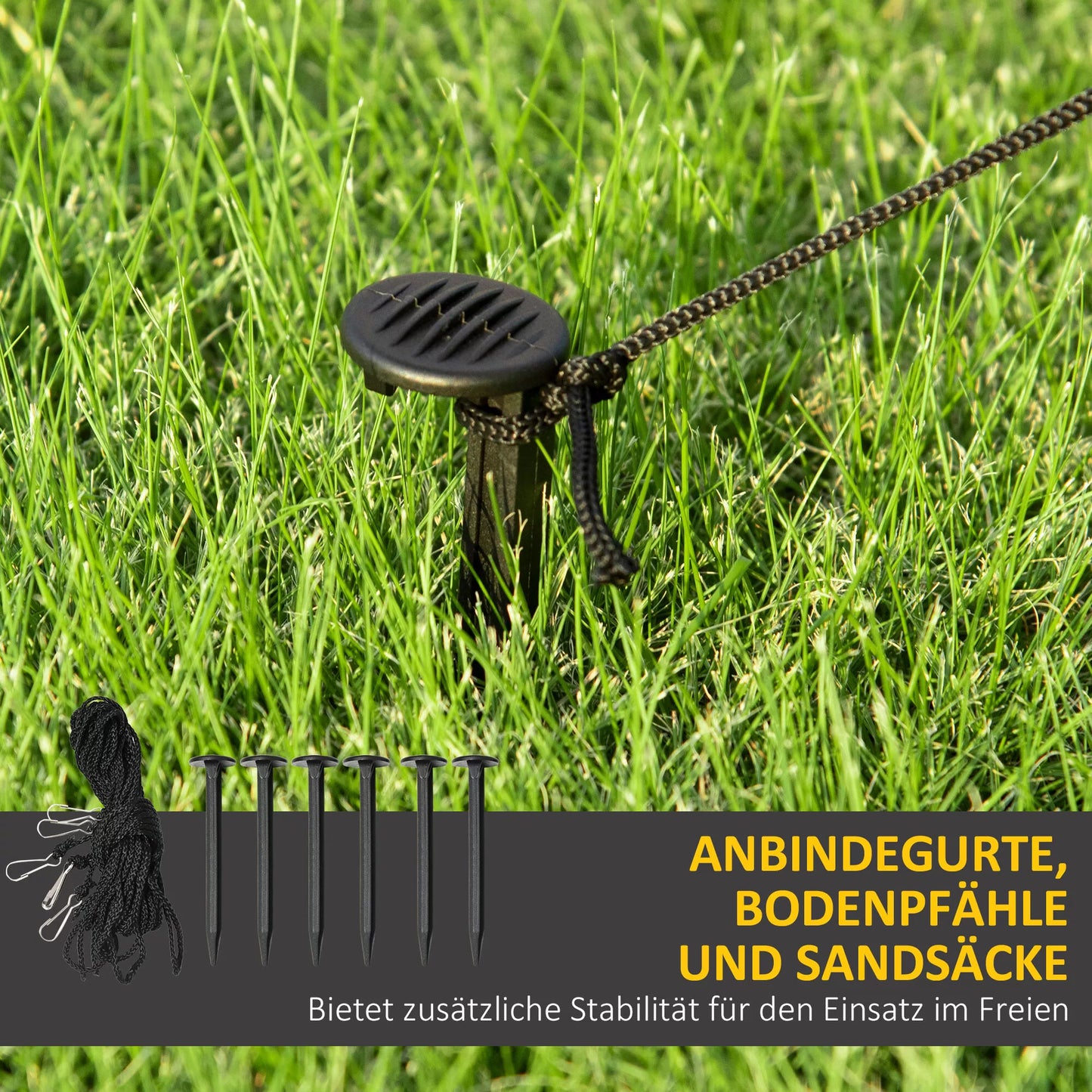 Pripučiama Kalėdų dekoracija 110 cm x 110 cm x 150 cm su į žemę įsmeigiamais kuoliukais, vinimis ir smėlio maišeliu Mėlyna