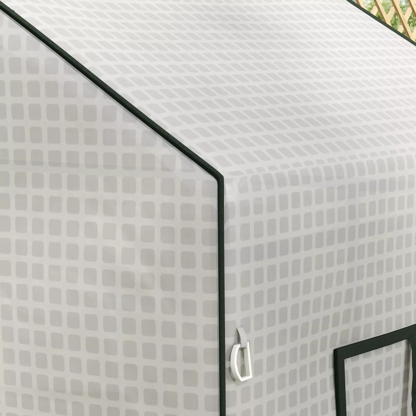 Atsarginė plėvelė šiltnamiui, pakeičiamasis uždangalas su UV apsauga, ritininės durys, šoninis langas, 140 x 73 x 190 cm, balta