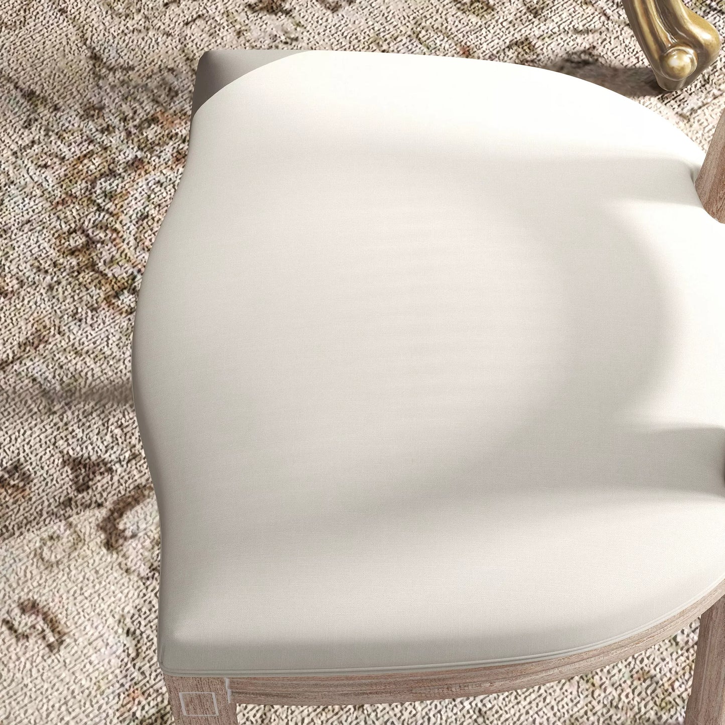 HOMCOM 2 vnt. Valgomojo kėdžių komplektas Virtuvės kėdės, Vintažinis dizainas, Rotango rašto imitacija, Natūralios spalvos + Kreminė