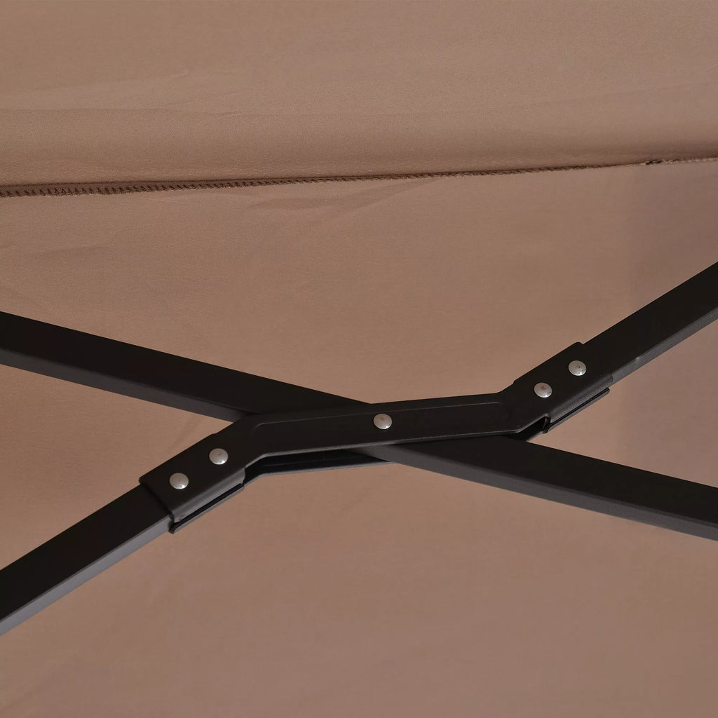 Dvigubas skėtis Ampelschirm Dvigubas skėtis su rankena Reguliuojamas sodo skėtis Saulės apsauga Metalo Ruda 440 x 270 x 250 cm