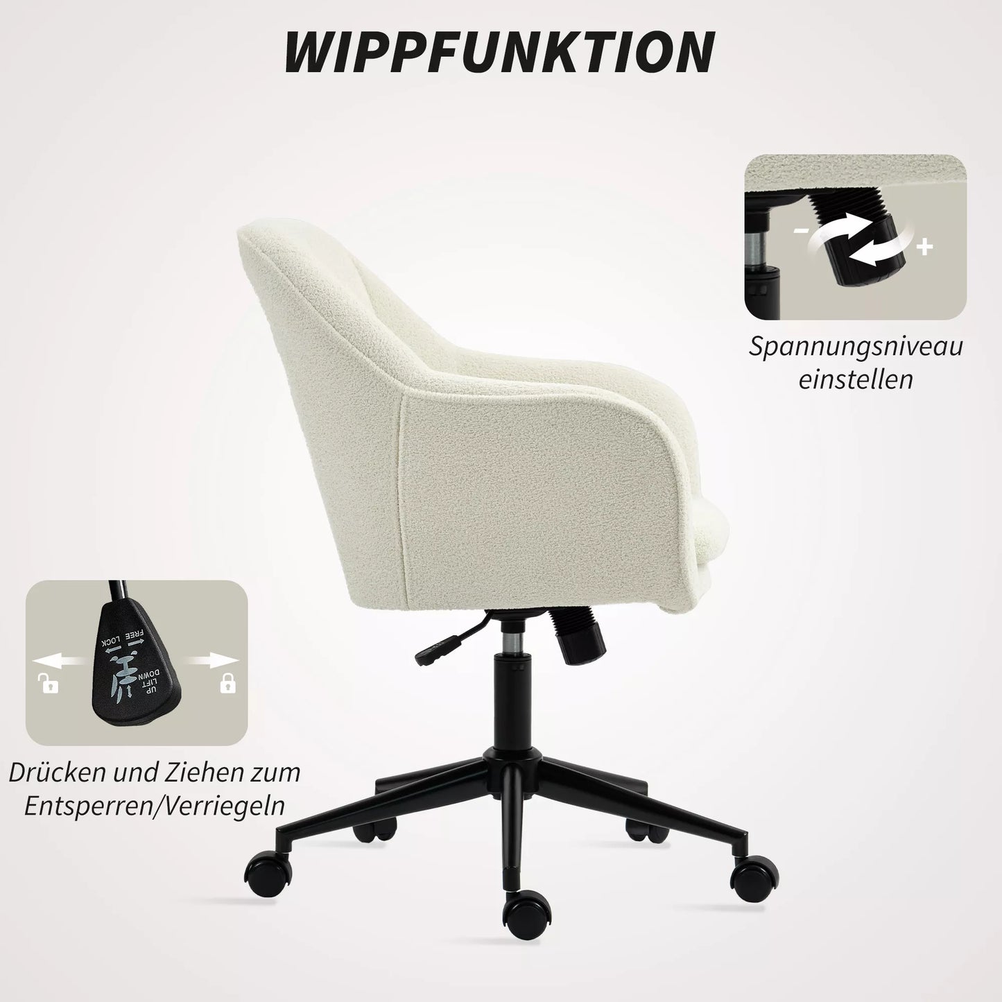 Biuro kėdė su audinio apmušalu, aksomo išvaizdos, makiažo kėdė su išlenkta atlošo dalimi, miegamajam, svetainei, smėlio spalvos