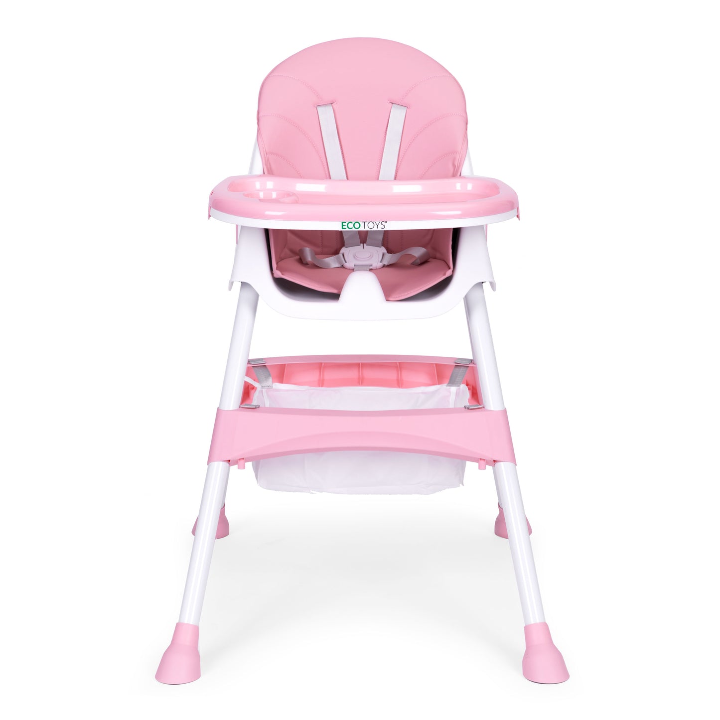 Vaikiška maitinimo kėdutė ECOTOYS 2-in-1 rožinė, 6–36 mėn.