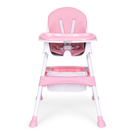 Vaikiška maitinimo kėdutė ECOTOYS 2-in-1 rožinė, 6–36 mėn.