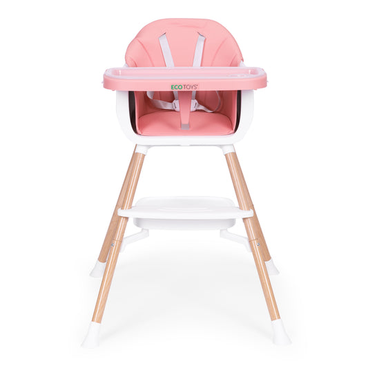 Vaikiška maitinimo kėdutė ECOTOYS 2-in-1 rožinė, 6–36 mėn