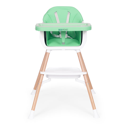 Vaikiška maitinimo kėdutė ECOTOYS 2-in-1 žalia, 6–36 mėn