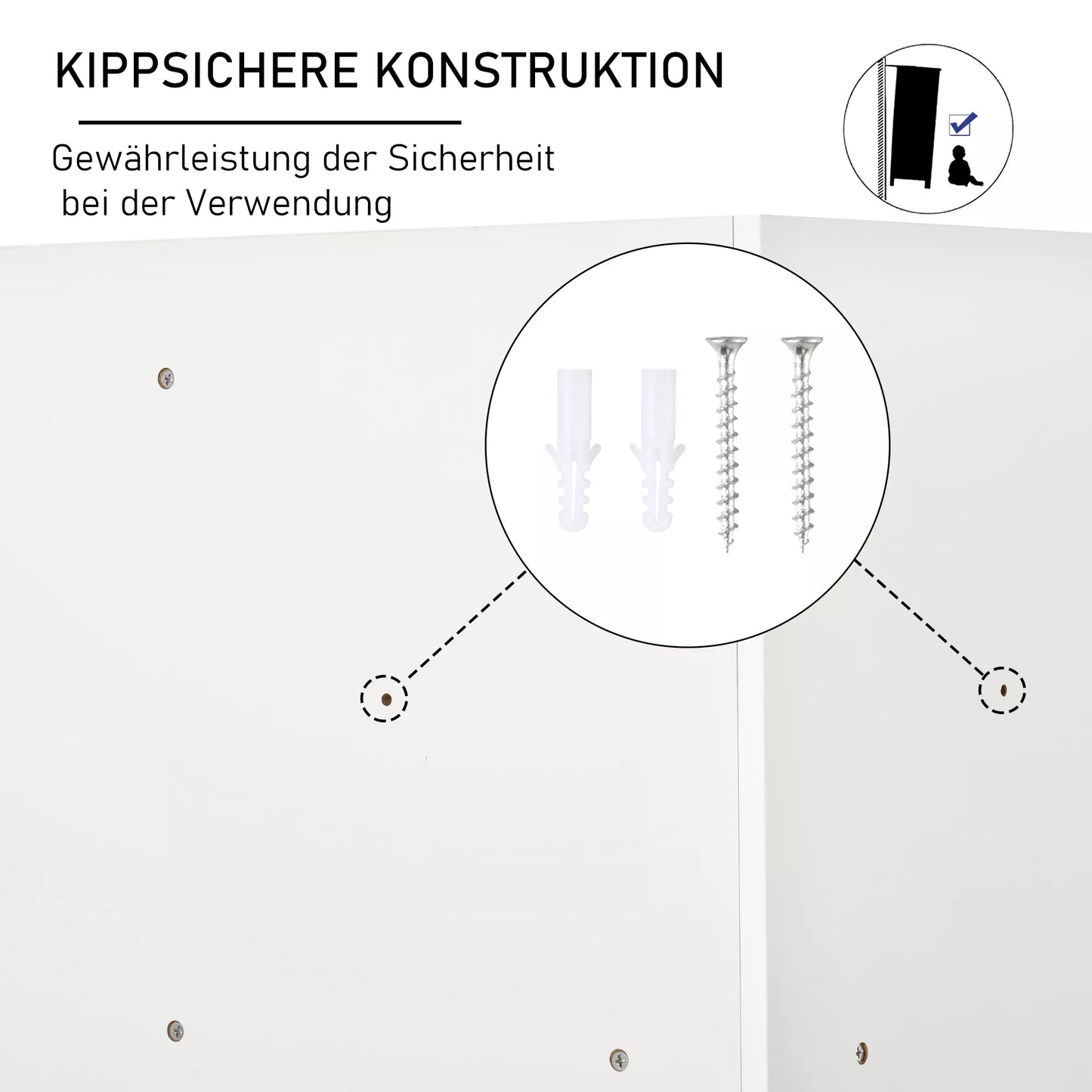Laikymo lentyna vaikams, 3 neaustinio audinio stalčiai, MDF, apsaugota nuo apvirtimo, balta