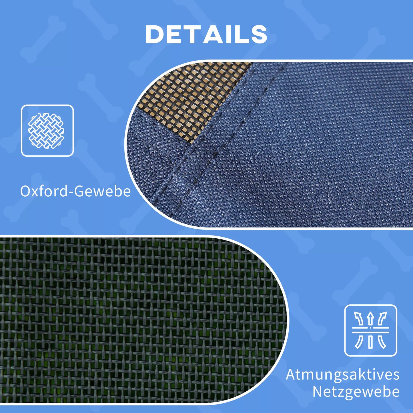 Šunų lova su baldakimu, lauko šunų lova, sulankstoma, paaukštinta konstrukcija, Mėlyna + Juoda