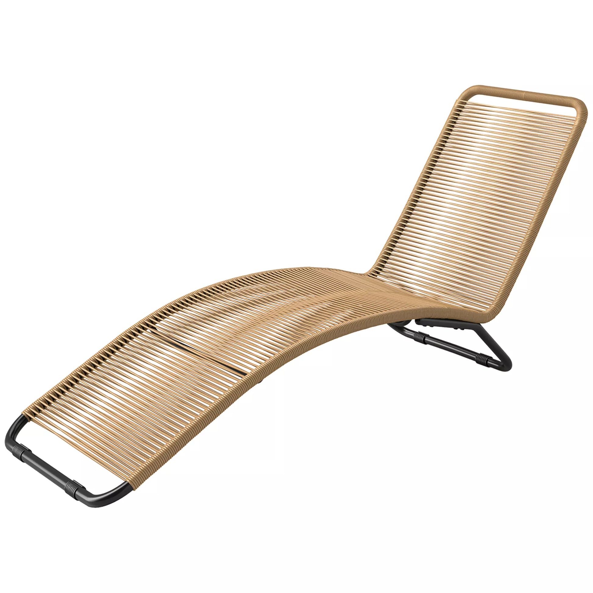 Rotango gultas, S formos gultas su rotango pynimu, krepšinio gultas su plieniniu rėmu, rudas