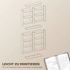 DVD lentynos, CD laikymo lentynos, 14 reguliuojamų lentynų, 18 skyrių, 175 cm, Blu-ray lentynos, medžio drožlių plokštė, balta