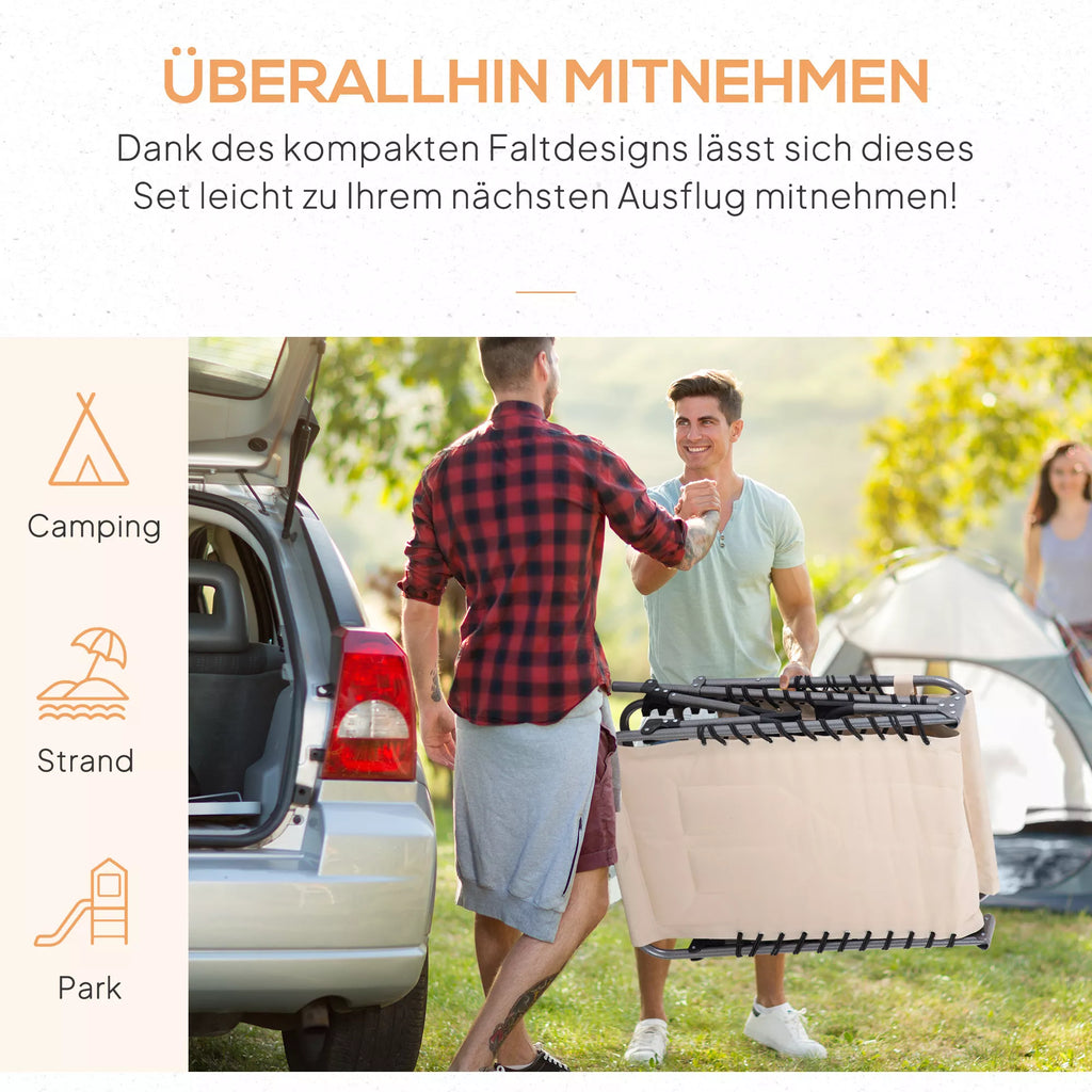 Sulankstytas gultas nešamas į automobilio bagažinę kelionei