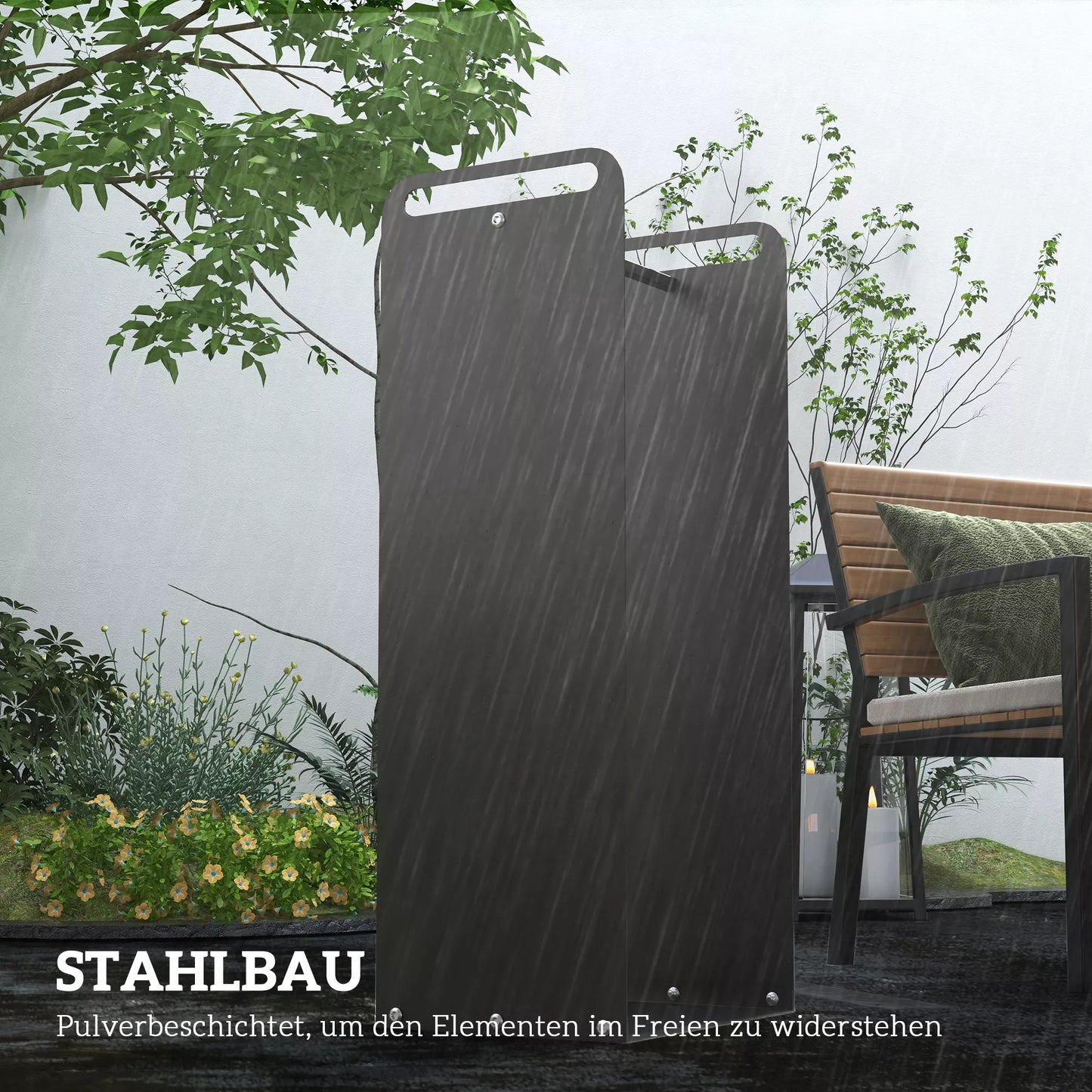 Malkų stovas, 2 rankenos, plieninis rėmas, iki 30 kg, 37x30x90 cm, juodas