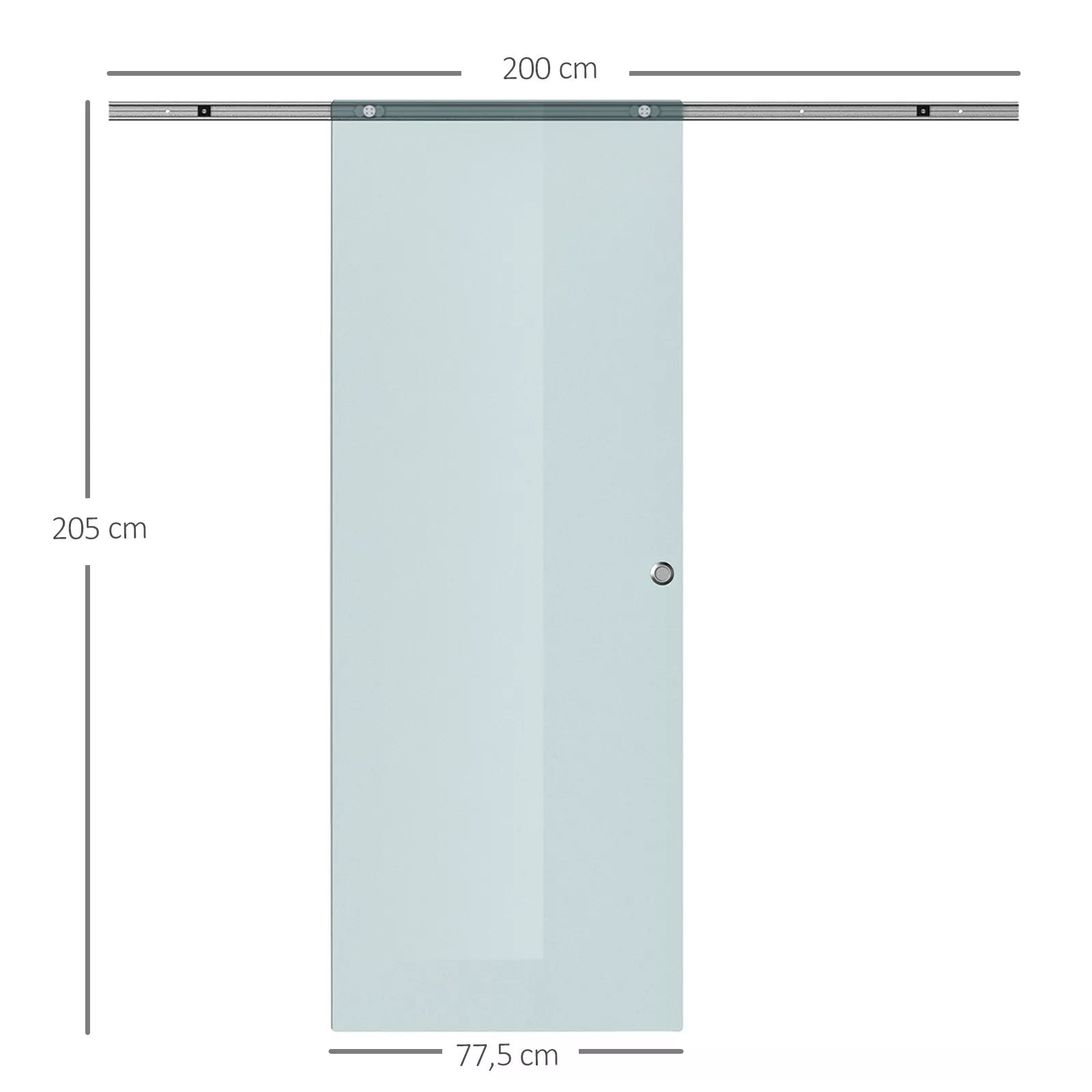 Stiklinės stumdomos durys Stumdomos durys Stiklinės durys Kambario durys Matinis stiklas 775 x 2050 mm