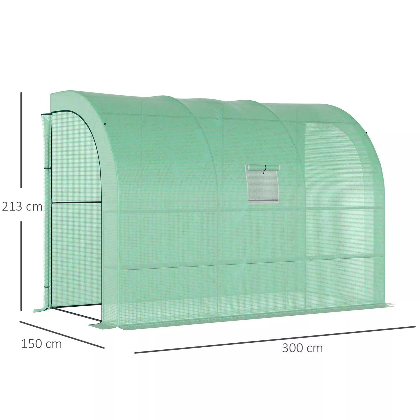 Šiltnamis, sodo šiltnamis su plastiko danga, atsparus UV spinduliams, 3 aukštai, užtrauktukinės durys, žalias