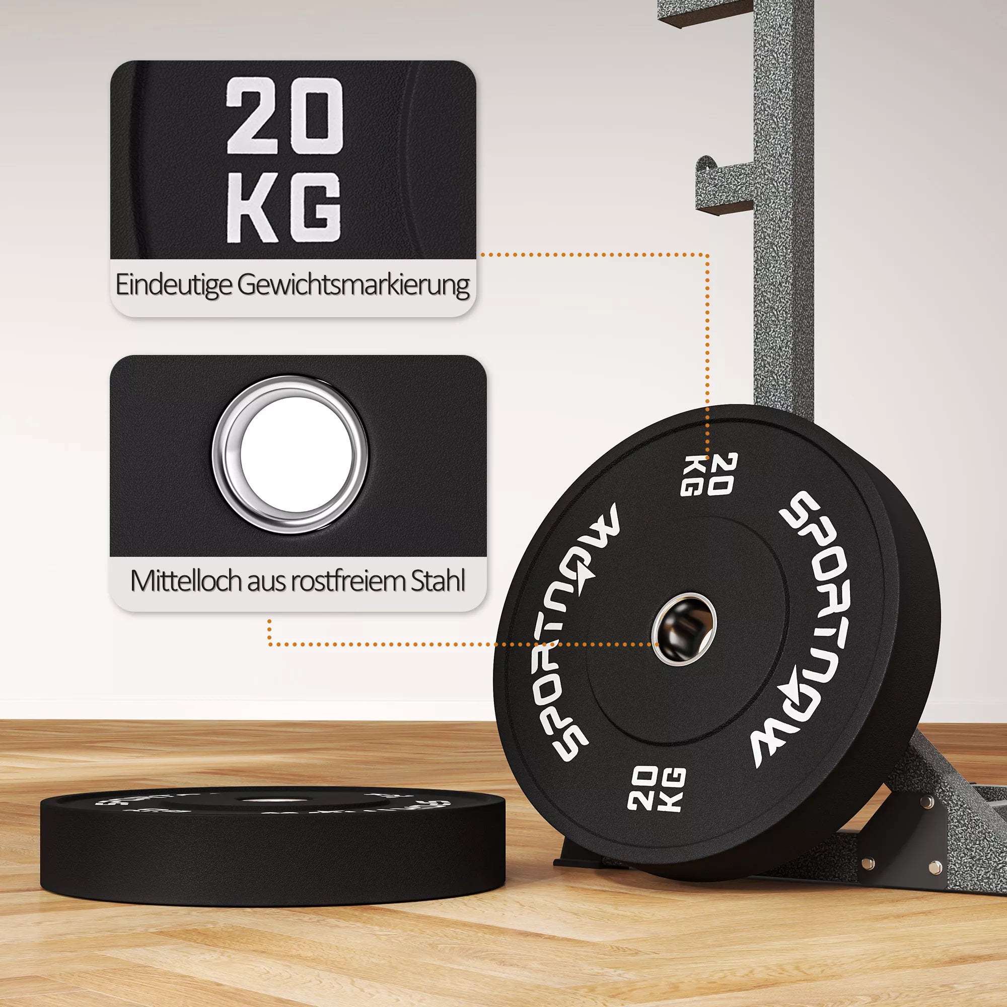 Svorių plokštelės 2 x 20 kg, olimpinio standarto, juodos