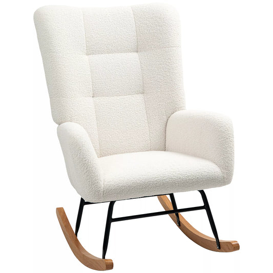 Supamas krėslas, jaukus apmušalas, storas paminkštinimas, kreminės baltos spalvos