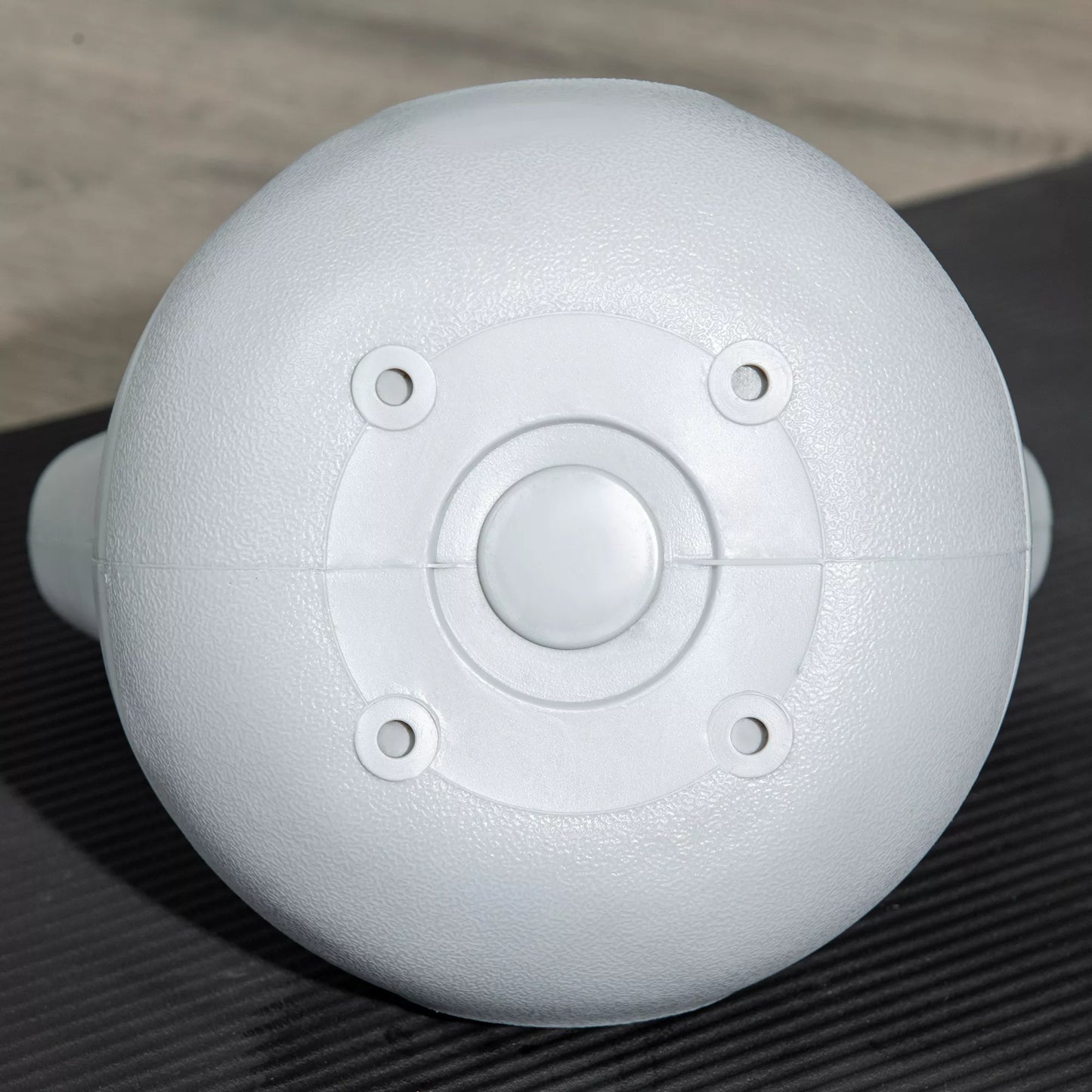 Kettlebelis, 12 kg, plokščias pagrindas, didelė rankena, plastiko danga, mėlyna, 24 x 17 x 28 cm