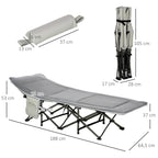 Kempingo lovos schema su matmenimis 188, 105, 64,5 ir 53 cm