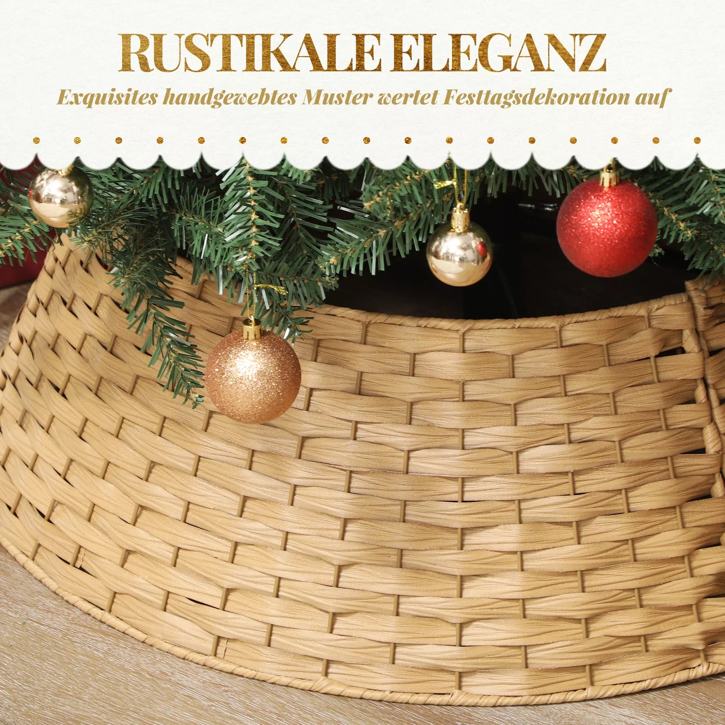 Eglutės sijonėlis, Ø 68cm Kalėdinės eglutės apykaklė iš plastiko, skirta Kalėdinės eglutės stovui, Kalėdinės eglutės stovo uždangalas namams, vakarėliui, dekoravimui, natūralaus medžio imitacija