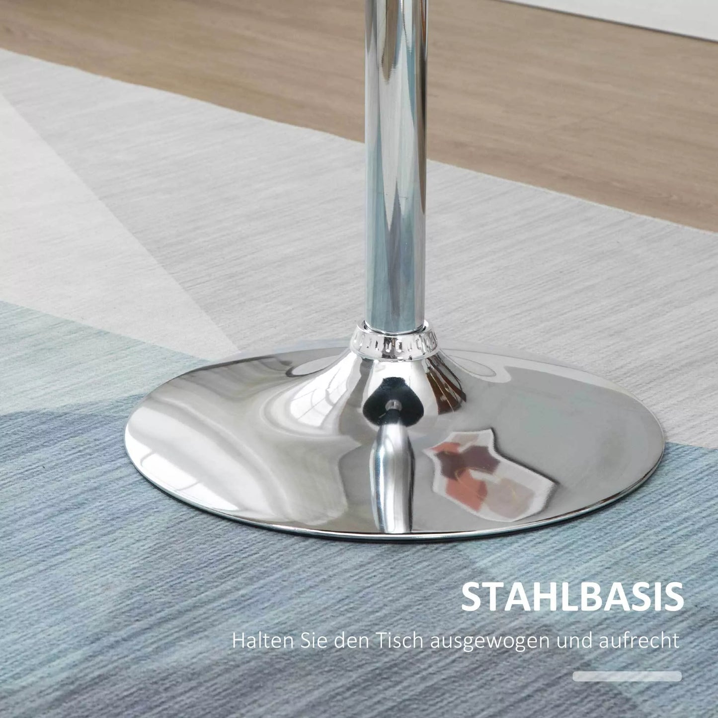 Modernus apvalus baro stalas, valgomojo stalas su 360° besisukančiu stalviršiu, reguliuojamo aukščio bistro/aukštas/virtuvės stalas, plieninis, juodas, Ø61 x 70-90 cm