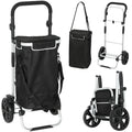 3-in-1 sulankstomas pirkinių vežimėlis, kurio talpa 40 l, vežimėlis gali išlaikyti iki 25 kg svorį, su šaldymo skyriumi, juodos spalvos
