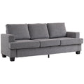 3 vietų sofa, svetainės sofa 3 asmenims, audinio apmušalas, plieninis rėmas, minkšta sofa, pilka