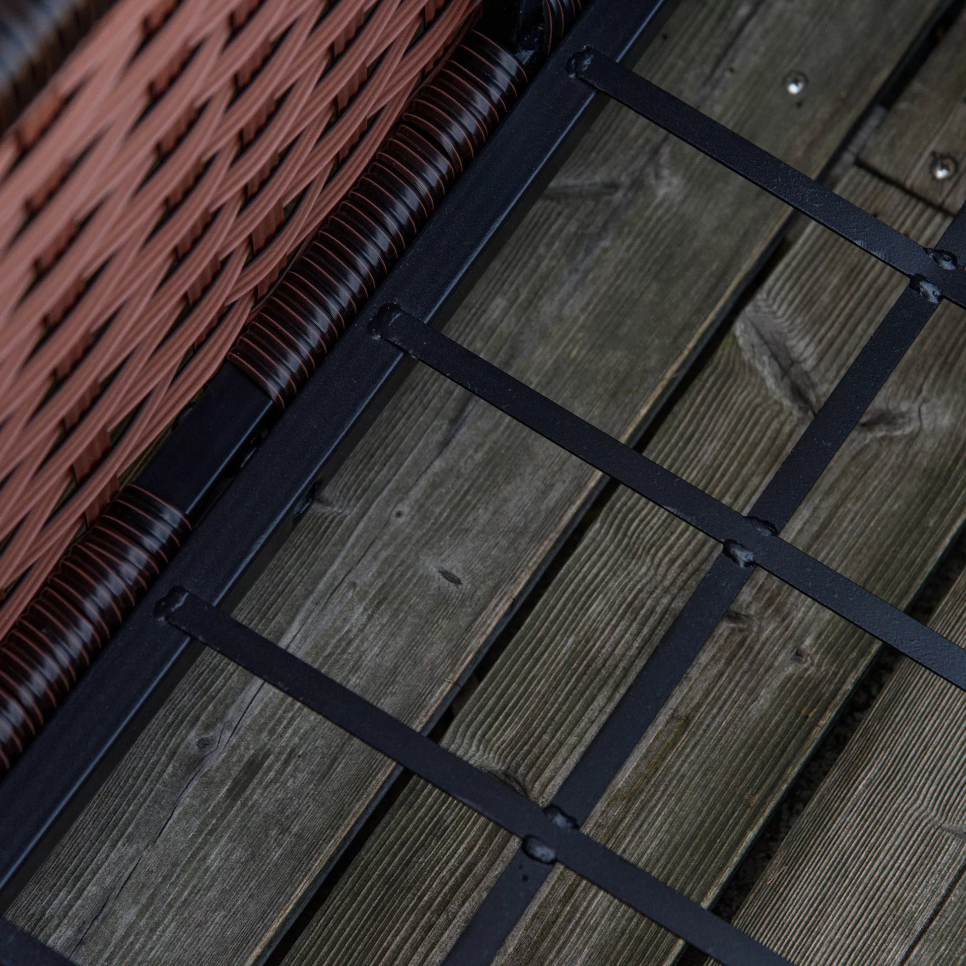 Aukštas lysvynas iš dirbtinio rotango su ratukais, augalų dėžė su drenažo skylėmis, gėlių dėžė, gėlių vazonas, kavos rudos spalvos, 94,5 x 31 x 36 cm