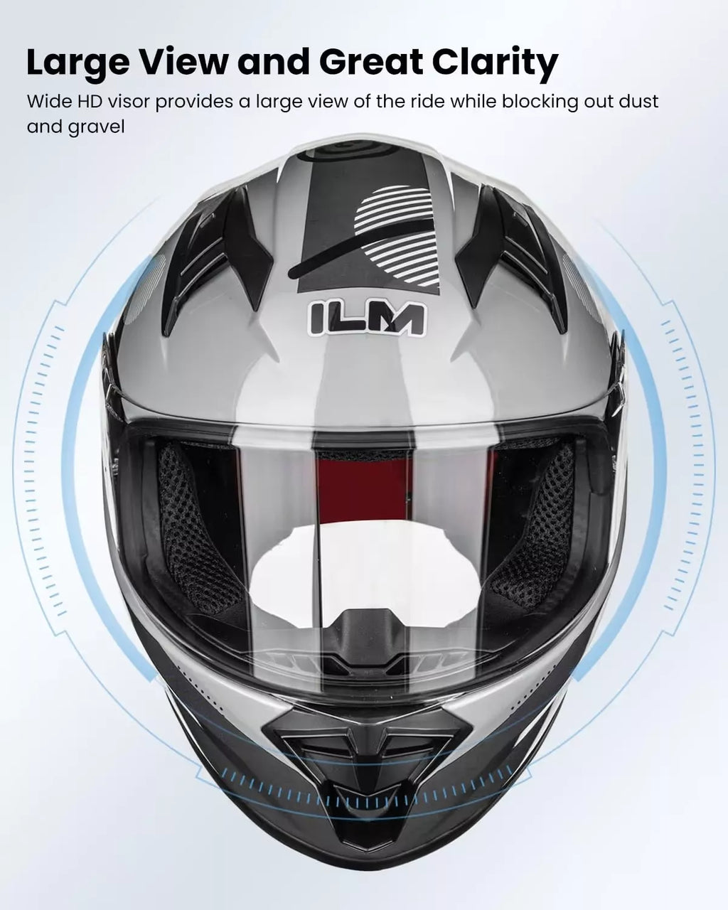 ILM vaikiškas uždaras motociklo šalmas 51-52cm M