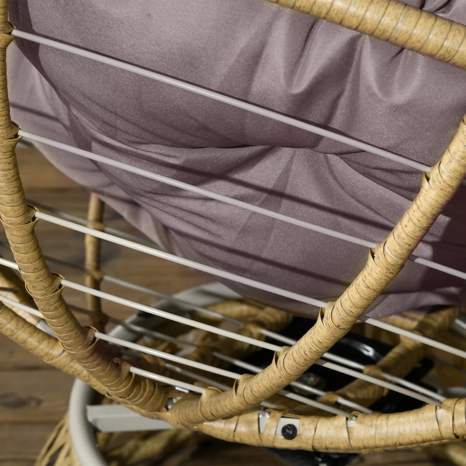 Bistro rinkinys Balkono rinkinys Terasos rinkinys, atsparus atmosferos poveikiui, nuimami pagalvėlės, 85 cm x 70 cm x 82 cm, natūralus + šviesiai rudos spalvos