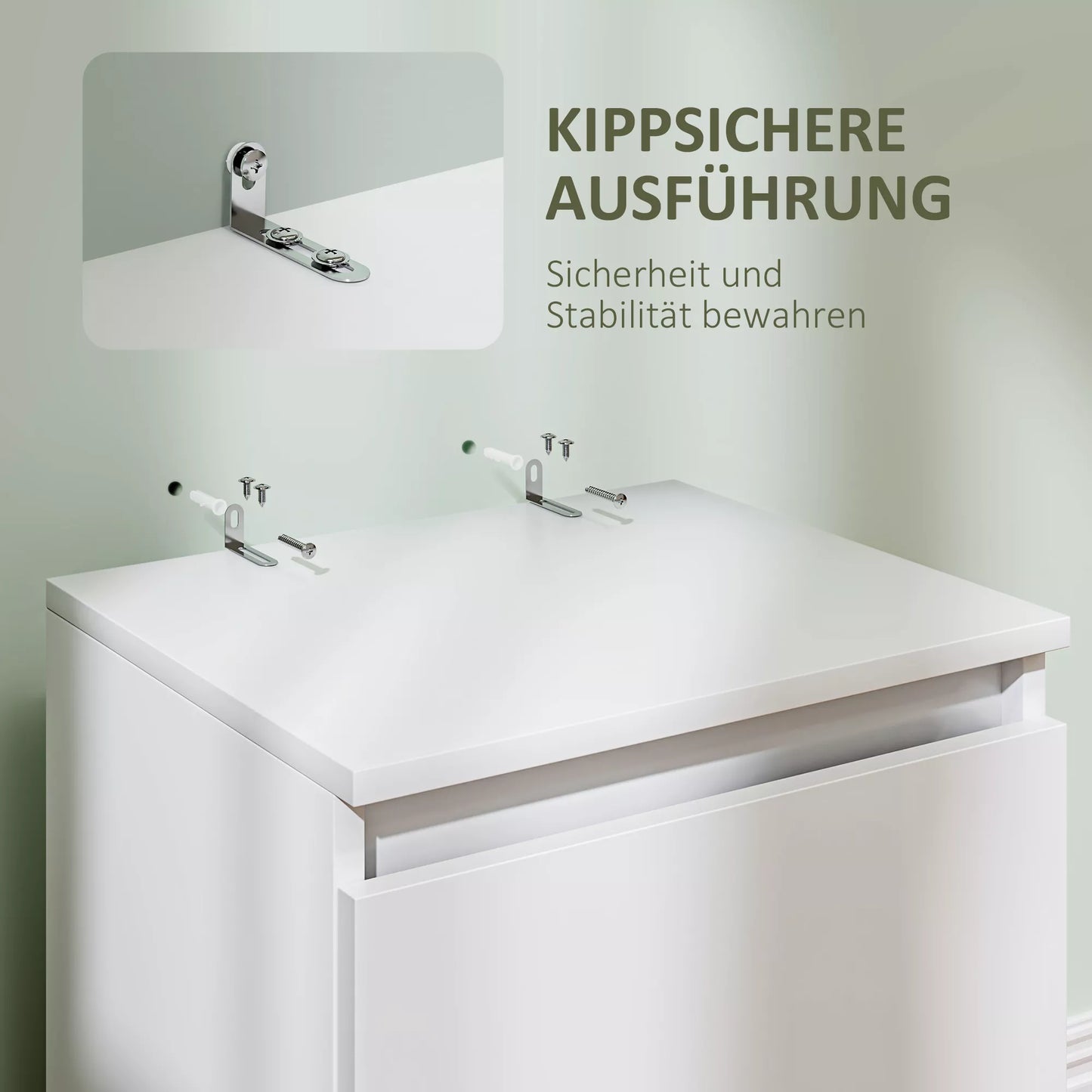 Naktinis staliukas su 2 stalčiais, pagalbinis staliukas su daiktadėže, skirtas svetainei, miegamajam, baltas.