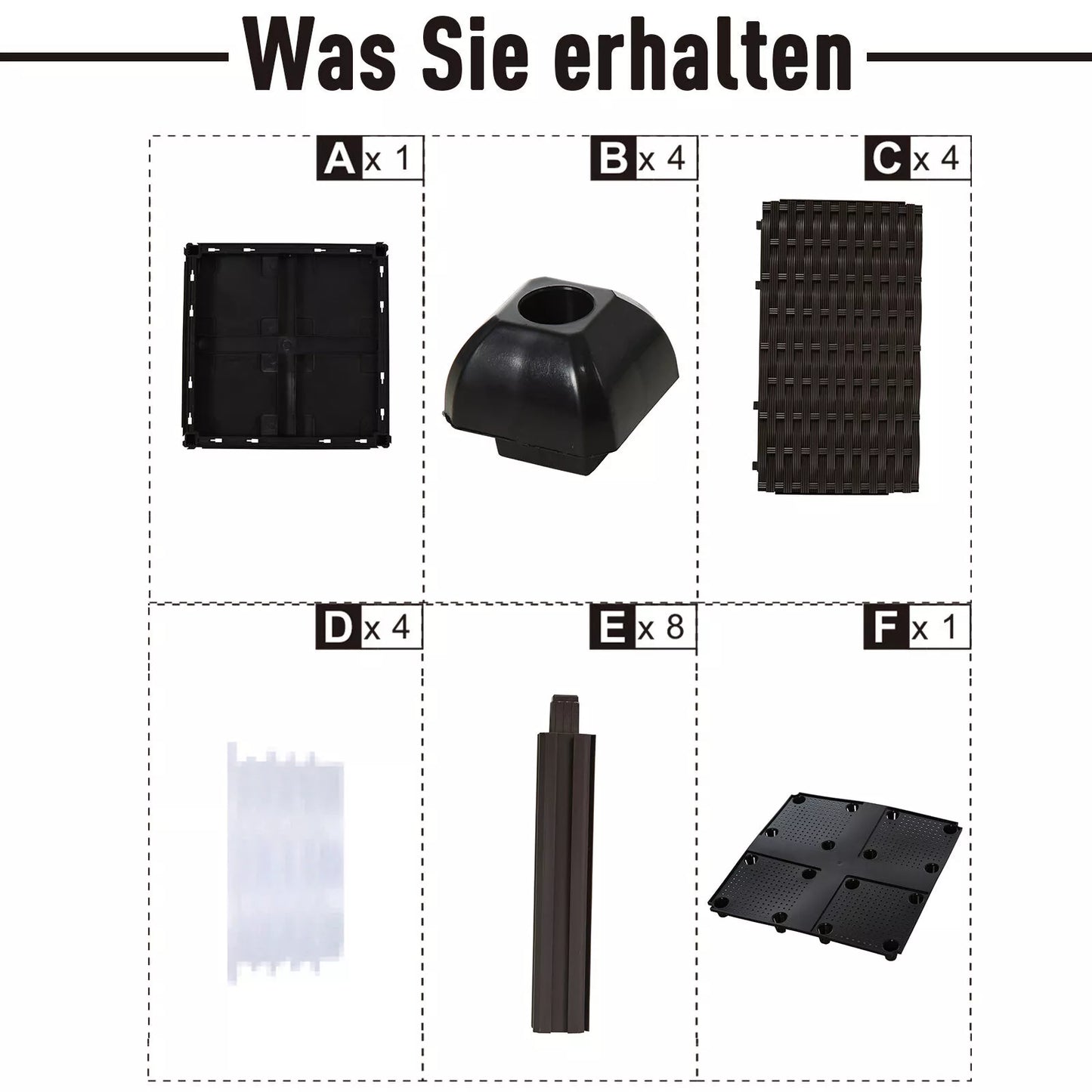 Pakeltas lysvės lovelis, augalų dėžė su drenažo skylutėmis, gėlių dėžė su rotango išvaizda, plastikas, ruda, 40 x 40 x 44 cm