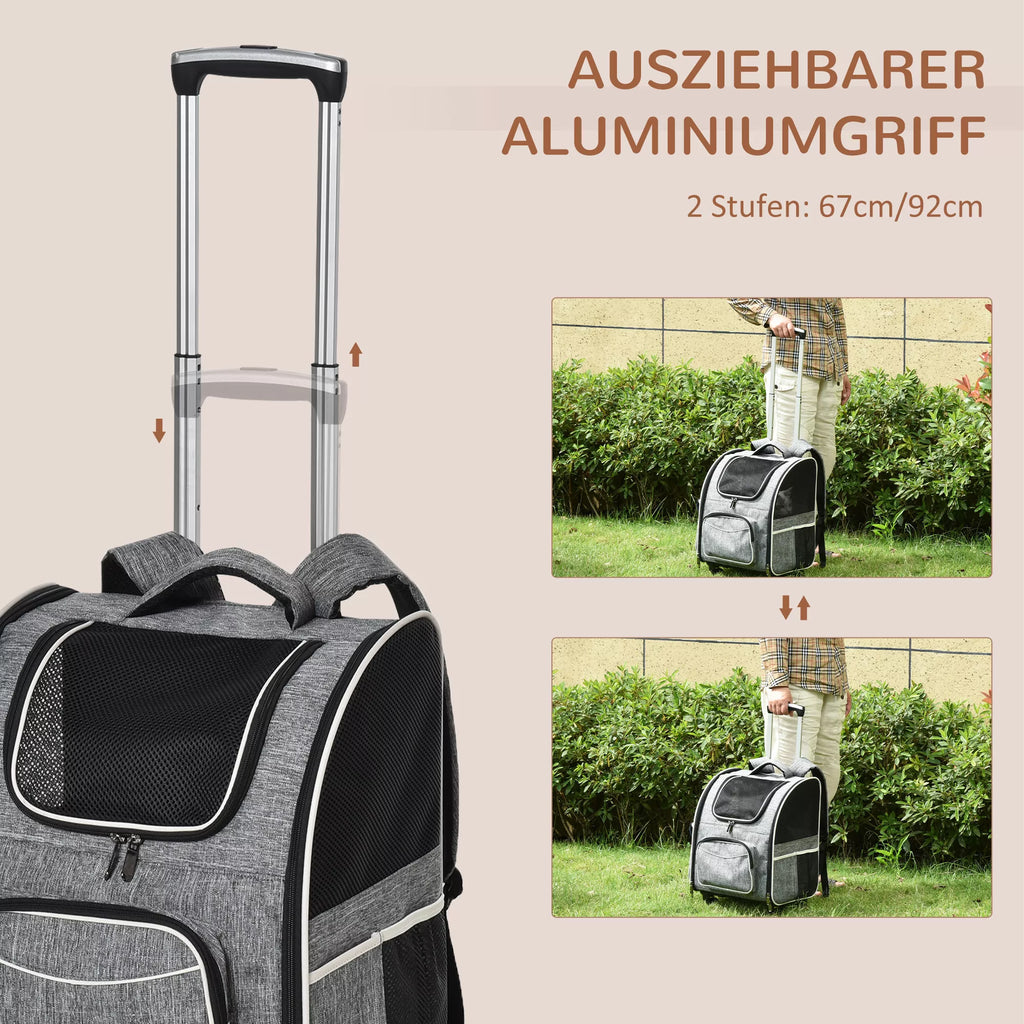 2-in-1 šunų transportavimo krepšys iš oksfordo audinio, pilkos + baltos + juodos spalvos